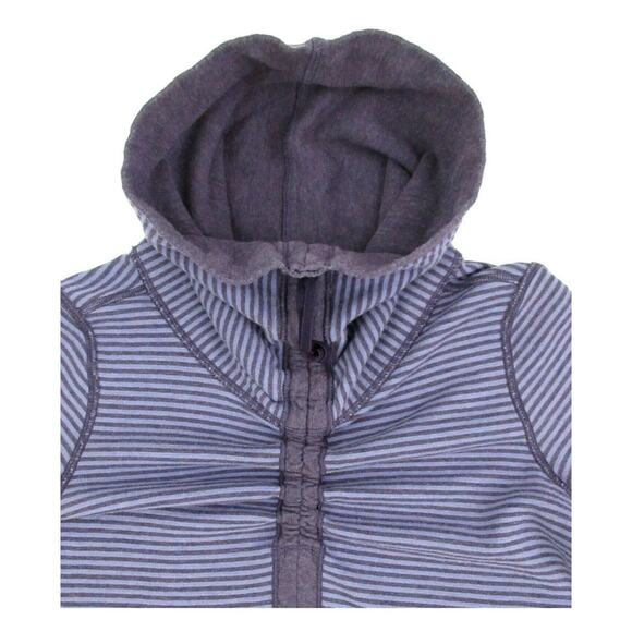 Lululemon In A Cinch Reversible Tee Heathered Deep Zinfandel Classic Stripe Sz 8 - Picture 5 of 10